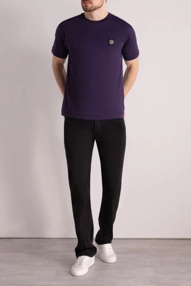 Stone Island man cotton t-shirt for men, purple buy with prices and photos 177619 - photo 2