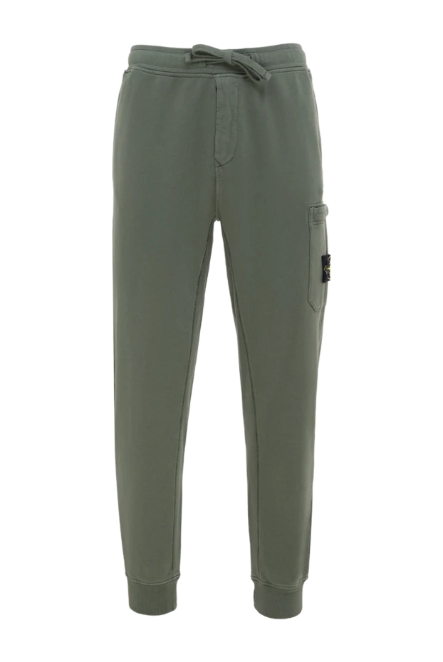 Stone Island брюки из хлопка мужские зеленые 177622 - фото 1