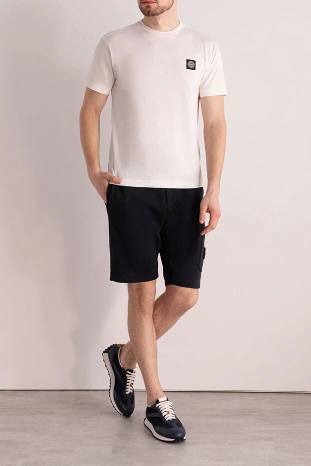Stone Island man cotton shorts for men, blue buy with prices and photos 177623 - photo 2