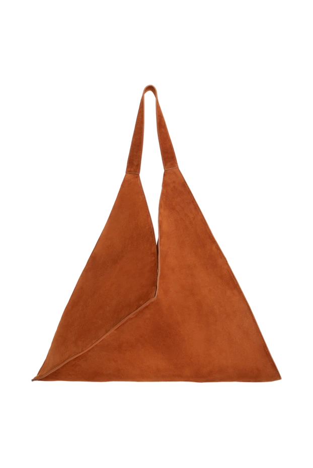 Bag made of genuine leather for women beige