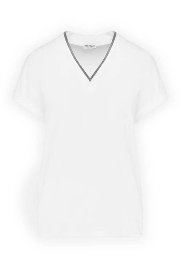 Brunello Cucinelli t-shirt made of cotton and elastane for women white 177655 - photo 1