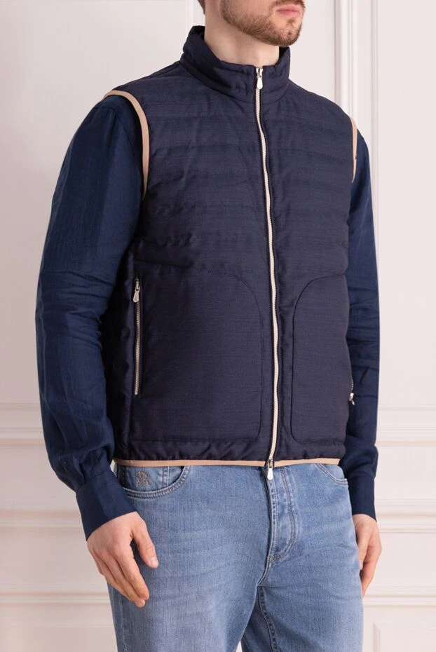 Brunello Cucinelli жилет из полиэстера и эластана мужской черный 177658 - фото 3