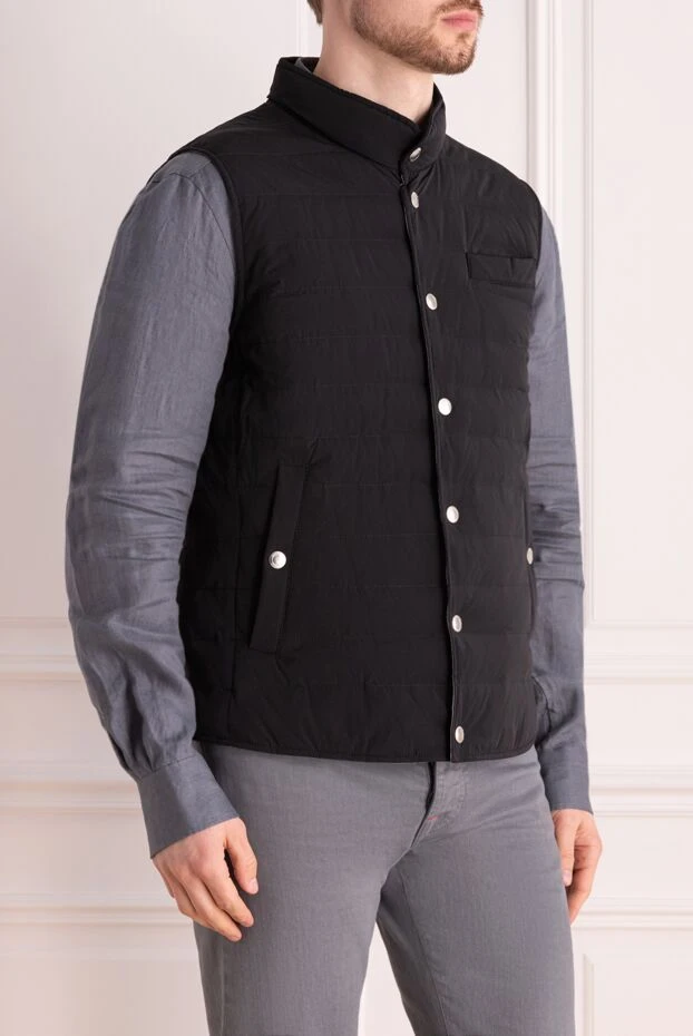 Brunello Cucinelli жилет из полиэстера и эластана мужской черный 177661 - фото 3