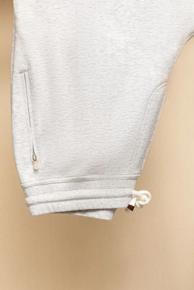 Шорты из меланжевого трикотажа с поясом на кулиске мужские - фото 2