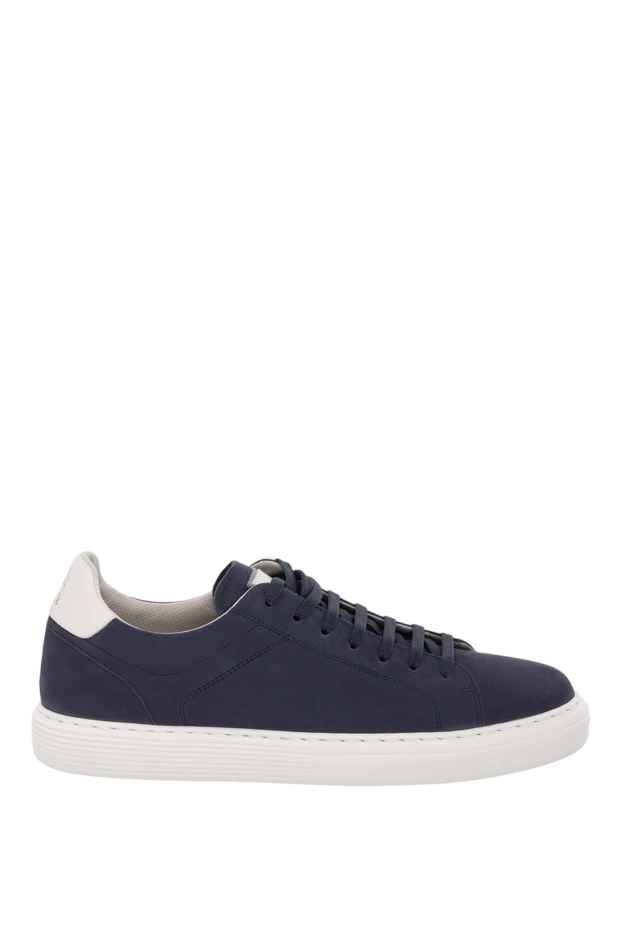 Brunello Cucinelli blue nubuck sneakers for men 177677 - photo 1