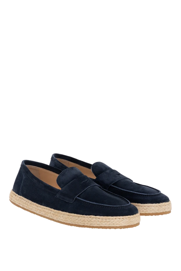 Brunello Cucinelli лоферы из замши мужские синие 177679 - фото 3