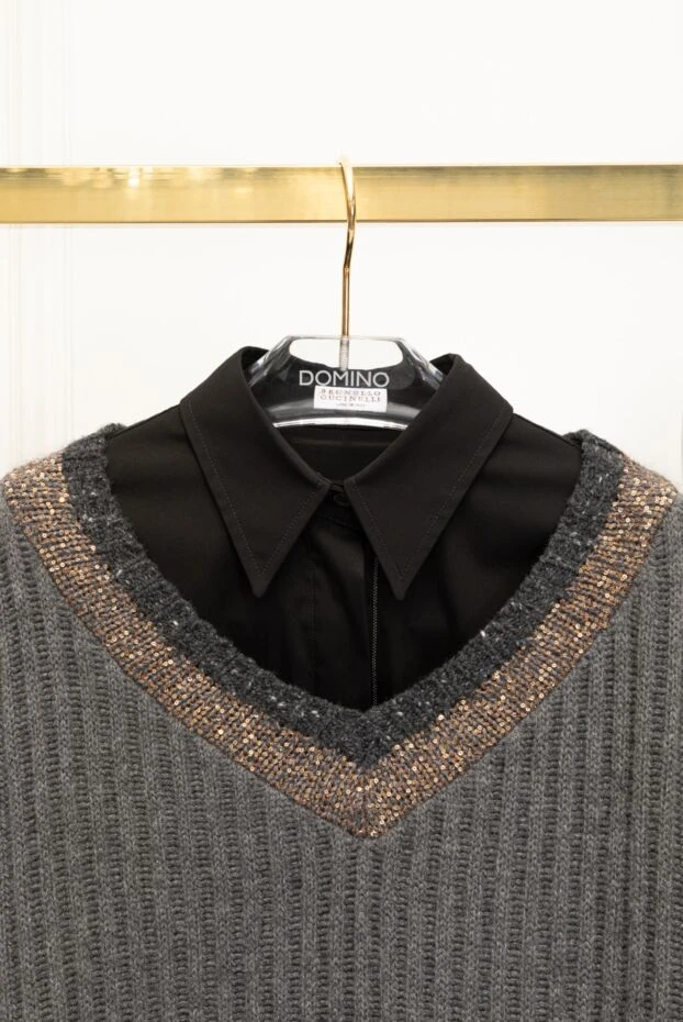 Black, loose-fitting shirt with long sleeves - photo 2