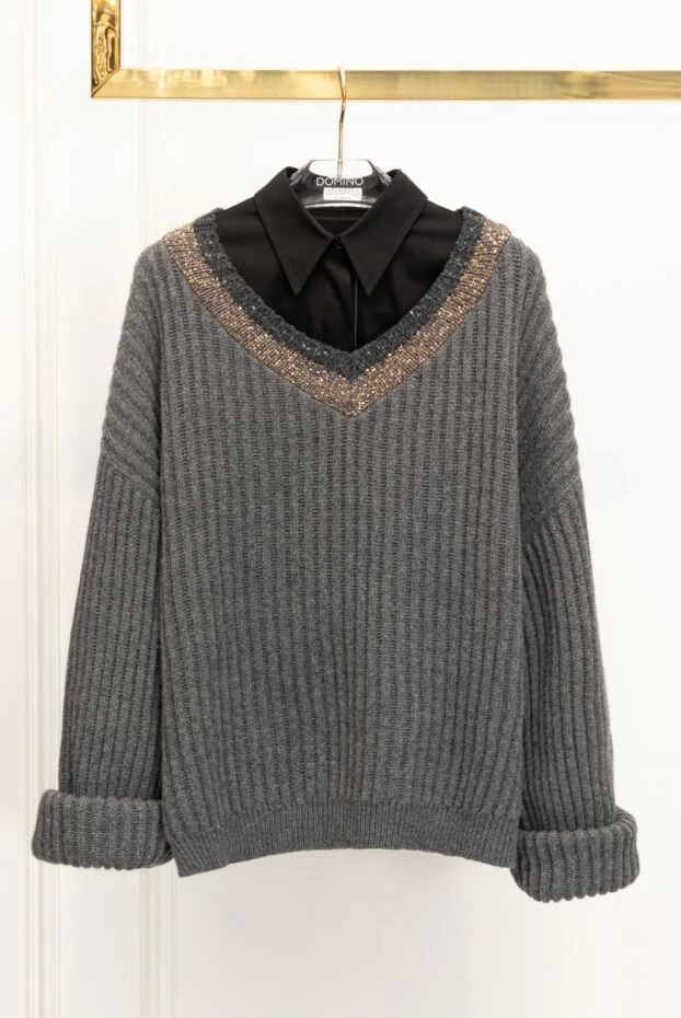 Brunello Cucinelli black, loose-fitting shirt with long sleeves 177684 - photo 3