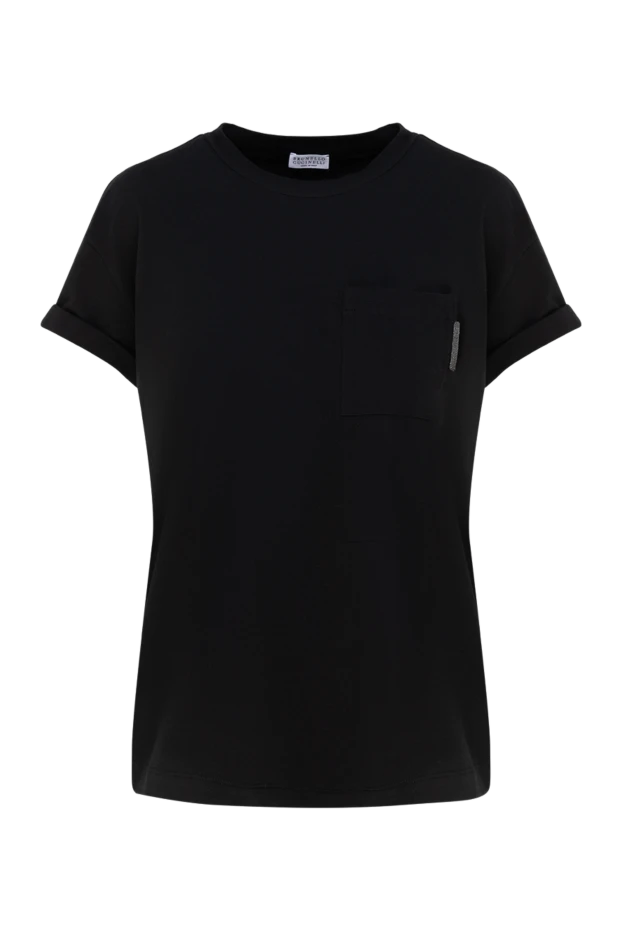 T-shirt made of cotton and elastane for women black - photo 1