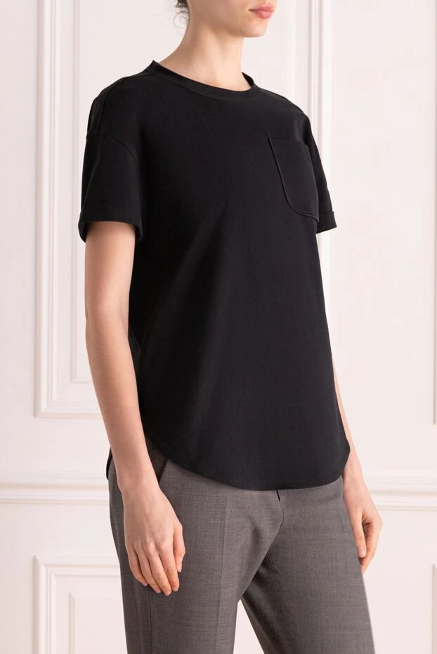 Brunello Cucinelli t-shirt for women black 177690 - photo 3