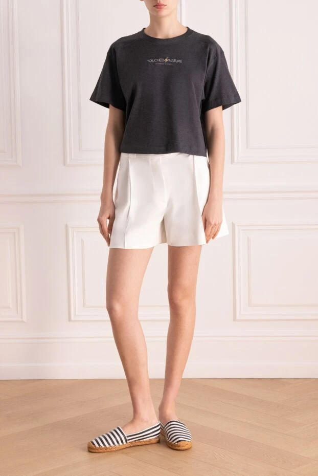 Brunello Cucinelli women's gray cotton t-shirt 177691 - photo 2