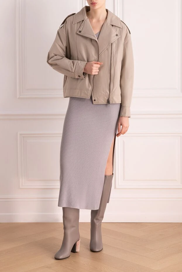 Куртка з поліестеру та бавовни жіноча сіра - фото 2