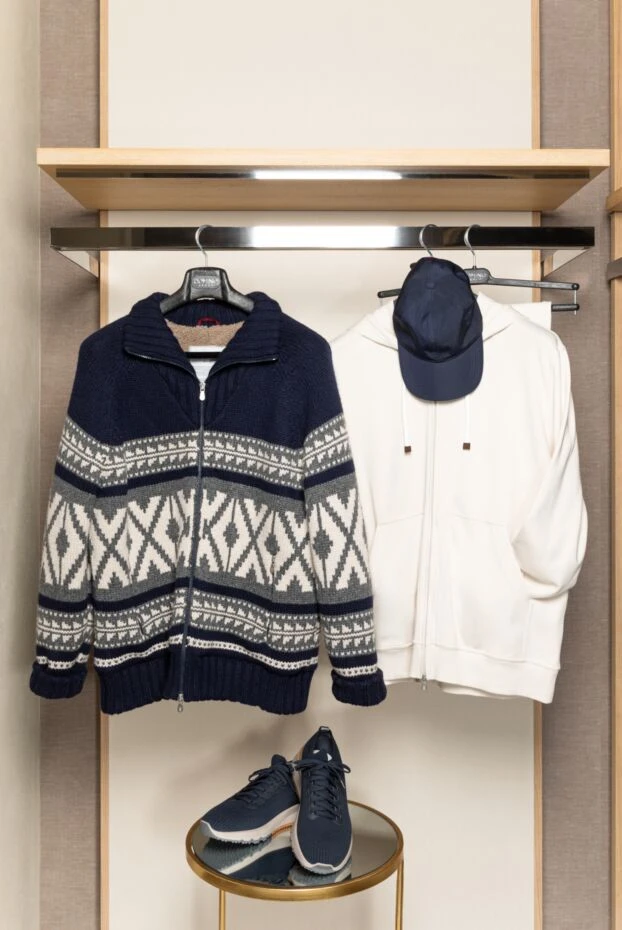 Brunello Cucinelli костюм прогулочный их хлопка и полиамида мужской бежевый 177710 - фото 2