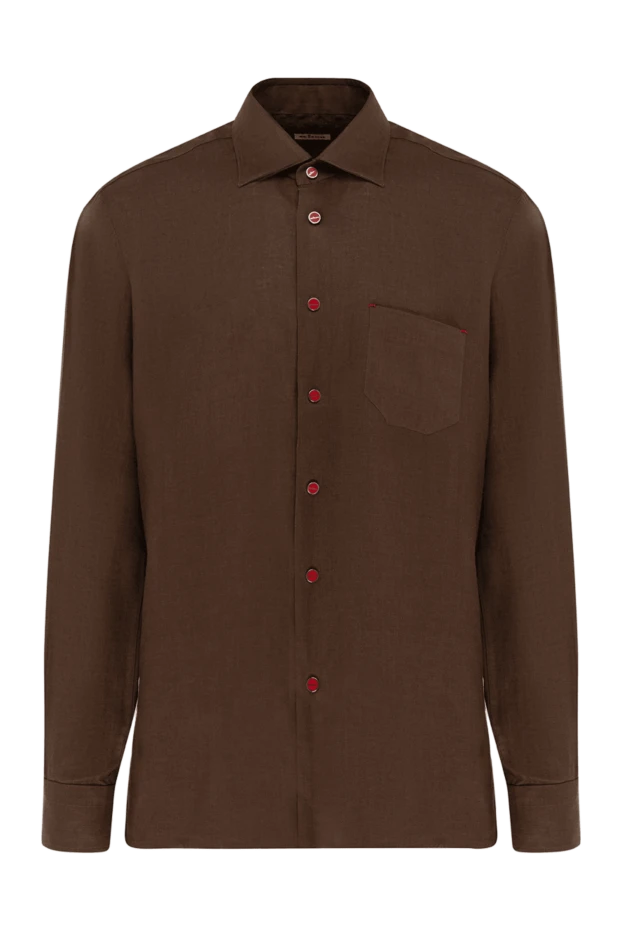 Kiton brown linen shirt for men 177717 - photo 1