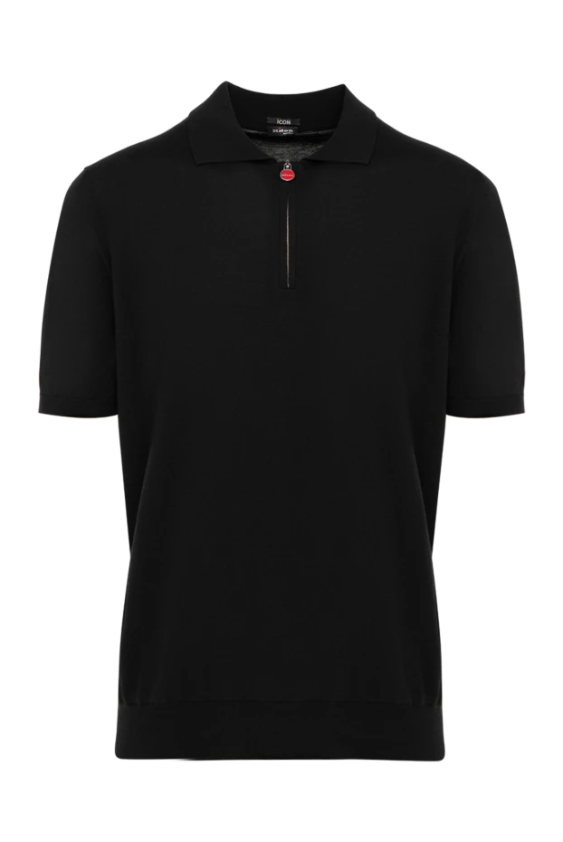 Kiton men's cotton polo in black 177720 - photo 1