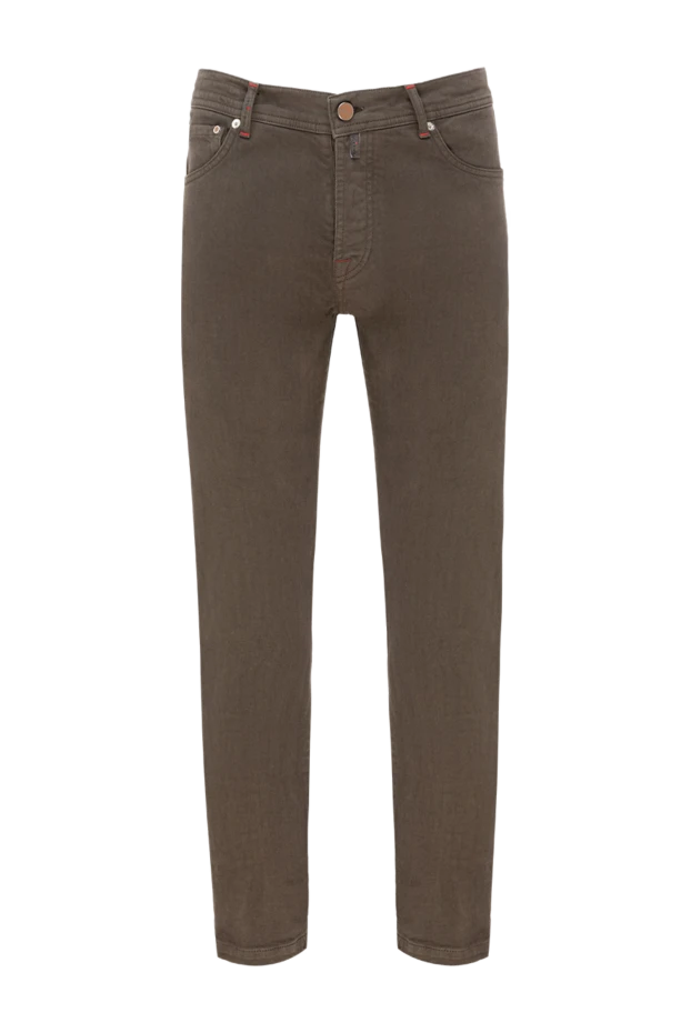 Kiton brown cotton and elastane jeans for men 177728 - photo 1