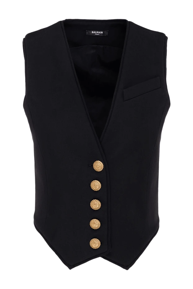 Balmain women's black leather suit vest 177778 - photo 1