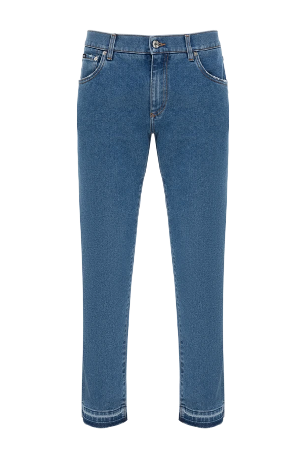 Blue cotton and elastane jeans for men