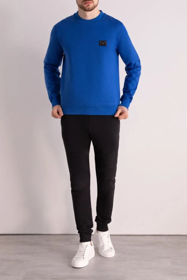 Dolce & Gabbana man cotton sweatshirt for men, blue 177801 - photo 2