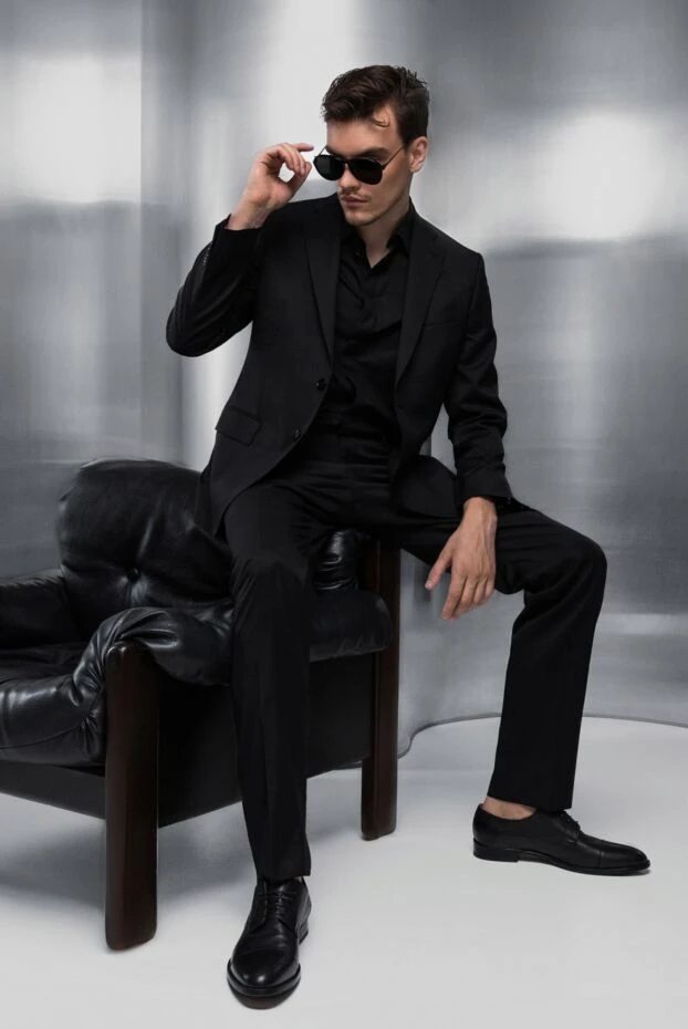 Sartoria Latorre костюм із вовни чоловічі чорні 177828 - фото 2