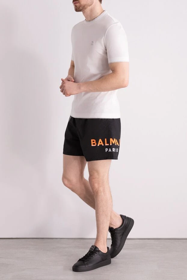 Balmain мужские шорты пляжные из полиэстера мужские черные купить с ценами и фото 177845 - фото 2