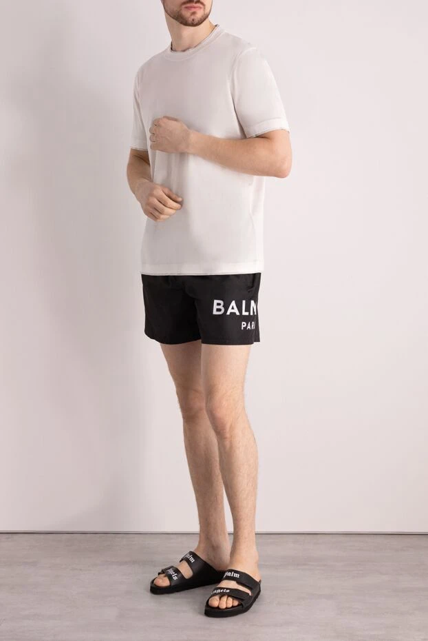 Balmain man men's black polyester shorts buy with prices and photos 177846 - photo 2