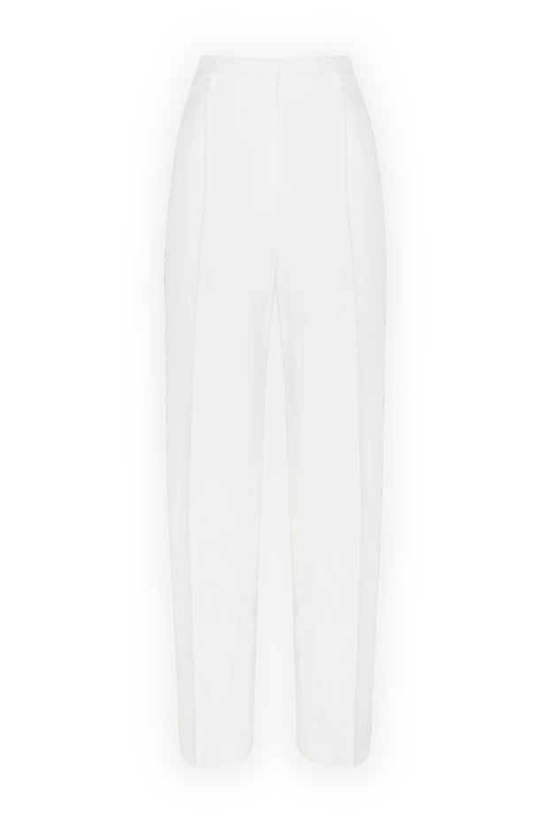 MSGM woman women's white linen and viscose trousers buy with prices and photos 177860 - photo 1