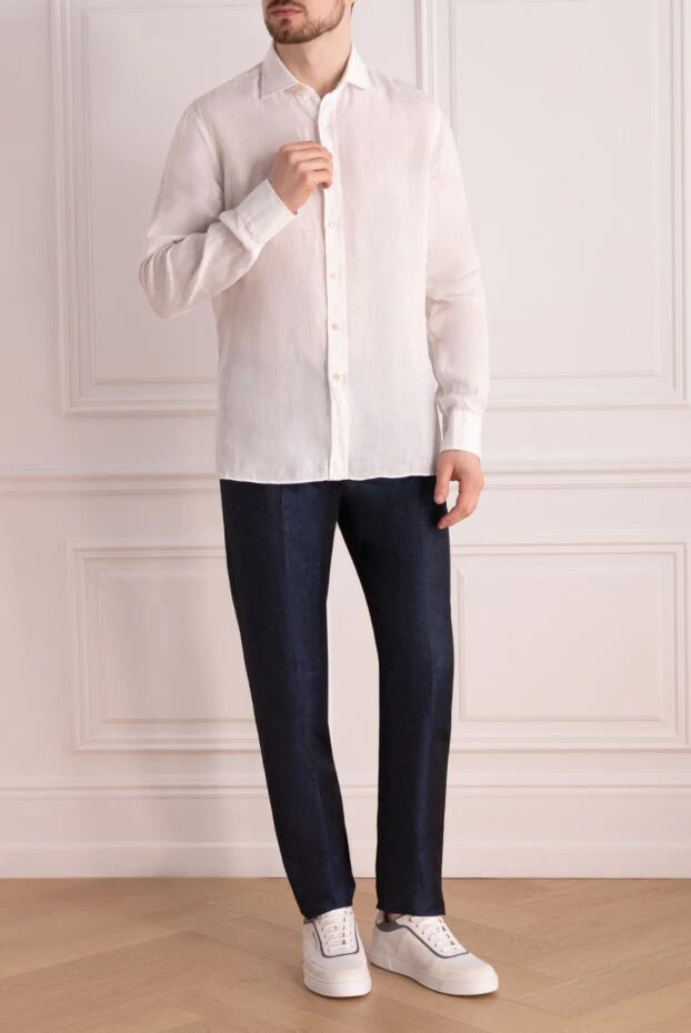 Alessandro Gherardi man men's white linen shirt 177882 - photo 2