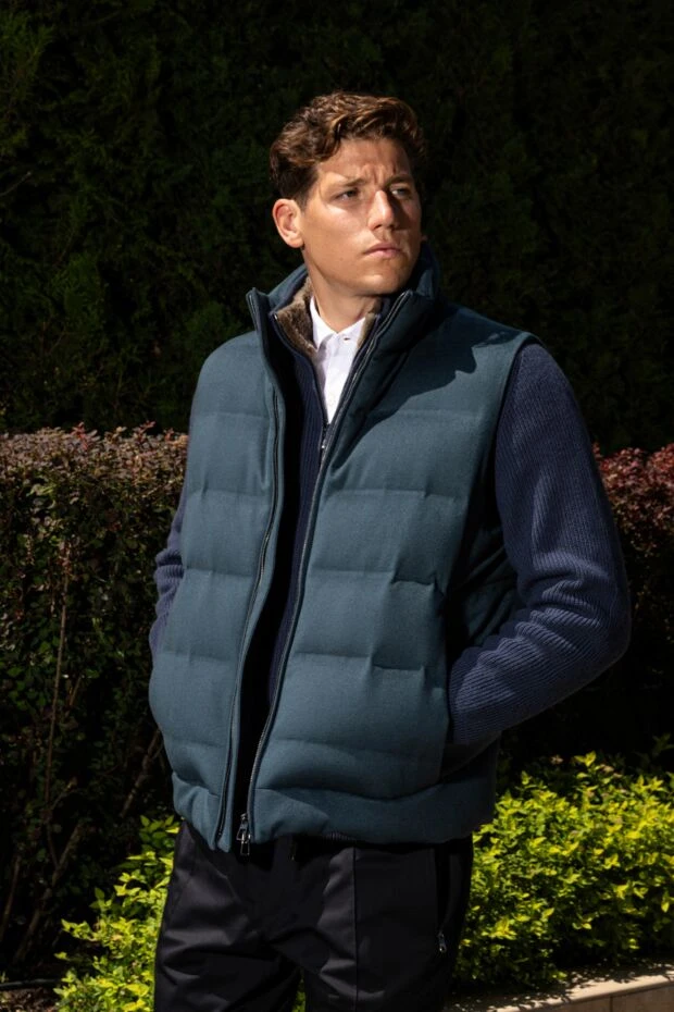 Men's white linen fitted shirt - photo 2