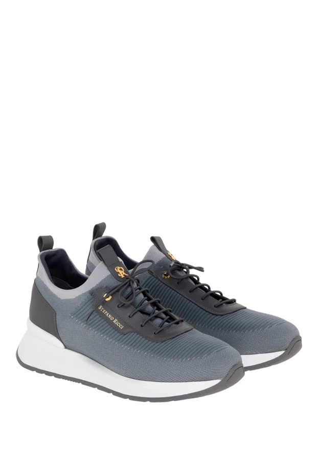 Stefano Ricci кроссовки из полиэстера мужские серые 177883 - фото 3