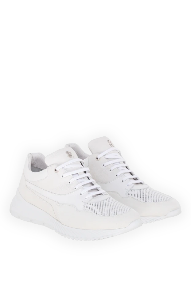 Stefano Ricci кроссовки из натуральной кожи мужские белые 177884 - фото 3