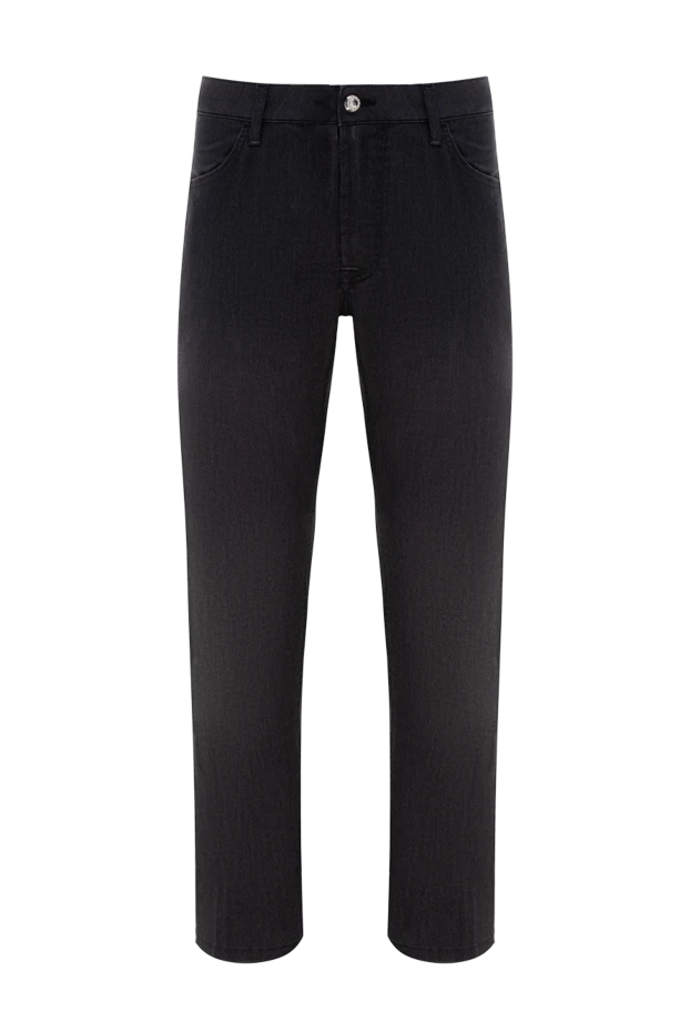 Stefano Ricci мужские джинсы темно-серого цвета с объемным логотипом сзади 177891 - фото 1