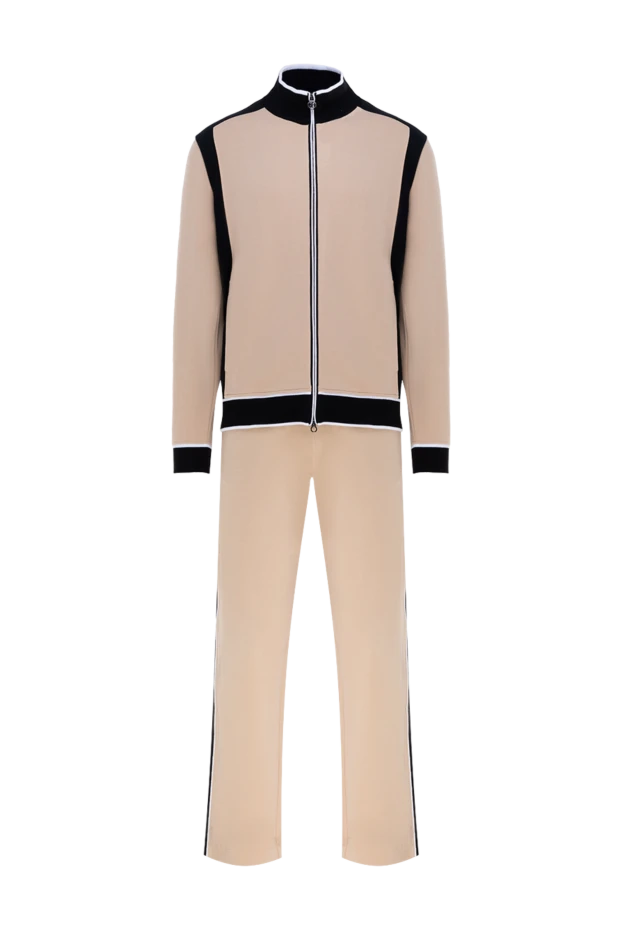 Stefano Ricci костюм прогулочный бежевый мужской из хлопка и эластана 177912 - фото 1