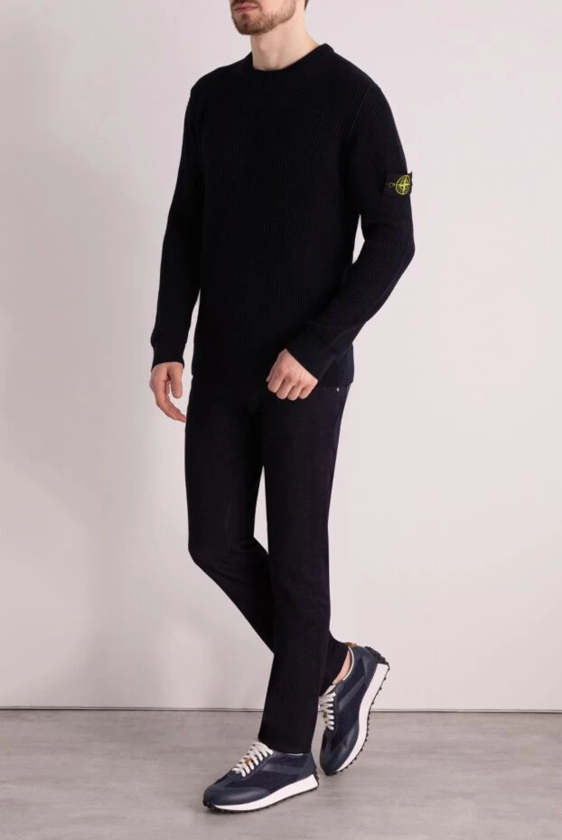 Stone Island man men's blue long sleeve wool jumper buy with prices and photos 177918 - photo 2