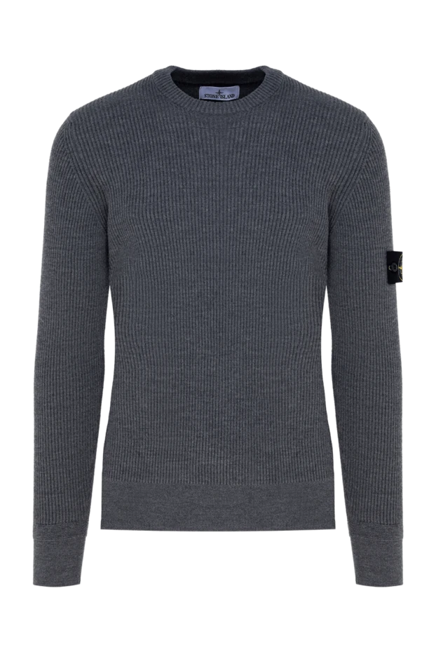 Stone Island man long sleeve wool jumper for men, gray buy with prices and photos 177919 - photo 1