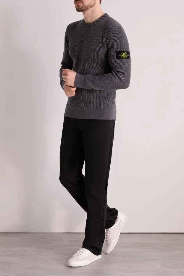 Stone Island man long sleeve wool jumper for men, gray buy with prices and photos 177919 - photo 2