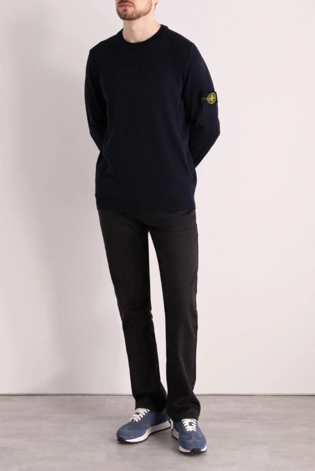 Stone Island man men's blue long sleeve wool jumper buy with prices and photos 177922 - photo 2