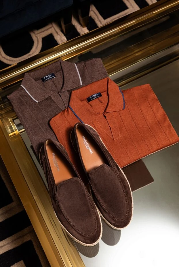 Doucal`s стильні коричневі лофери з нубуку з еспадрильовою підошвою 177927 - фото 3