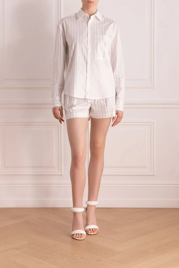 Giuseppe Di Morabito woman women's white suit with cotton and elastane shorts 177935 - photo 2