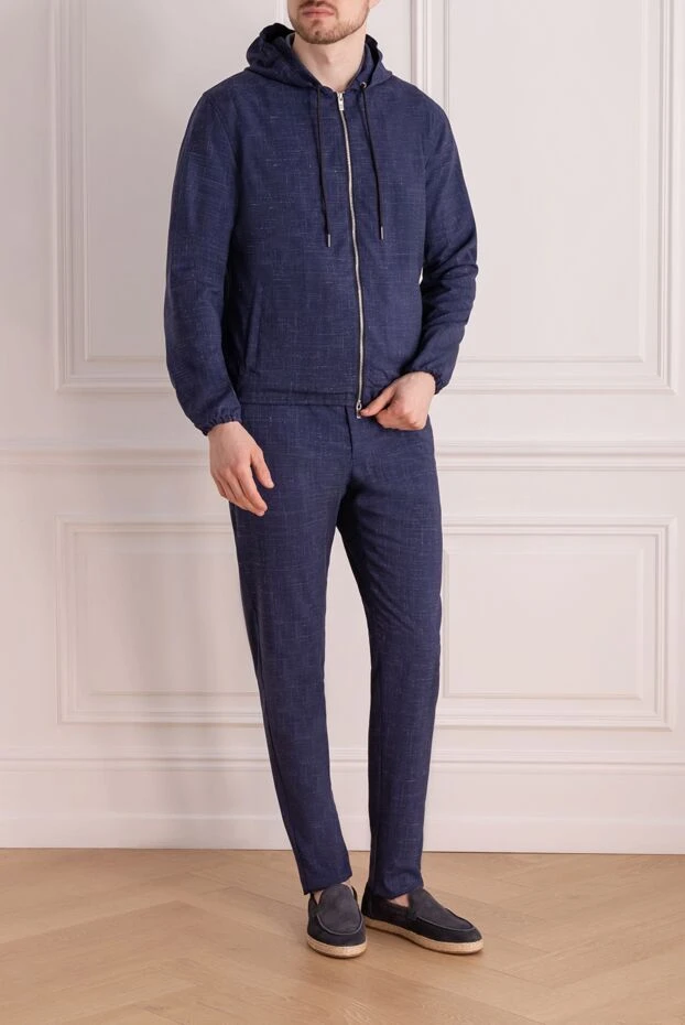 Tombolini blue men's walking suit made of wool and linen 177950 - photo 2