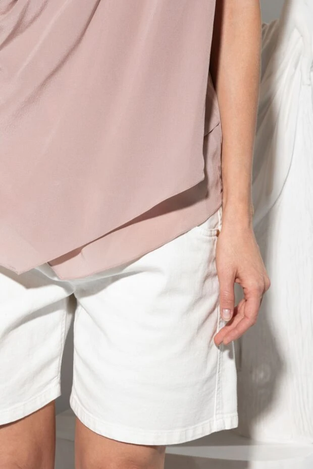 Denim shorts made of cotton and elastane for women white - photo 2