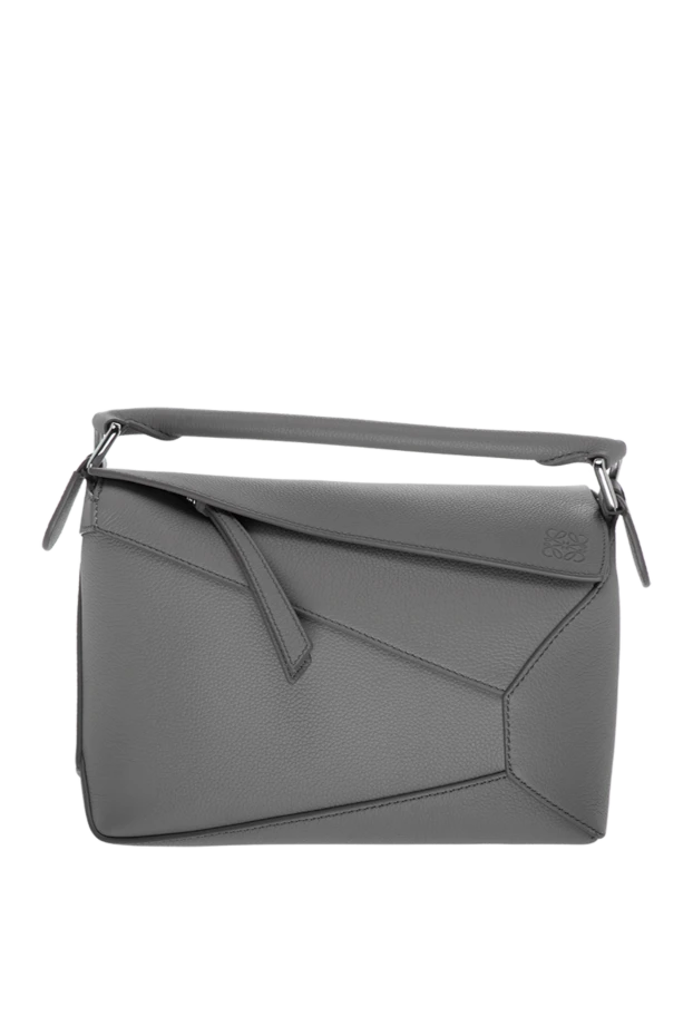 Casual bag made of leather for women gray