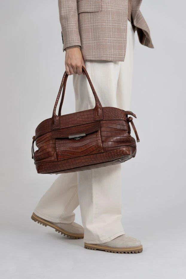 Loro Piana женские бежевые лоферы из нубука с меховой окантовкой 178050 - фото 2