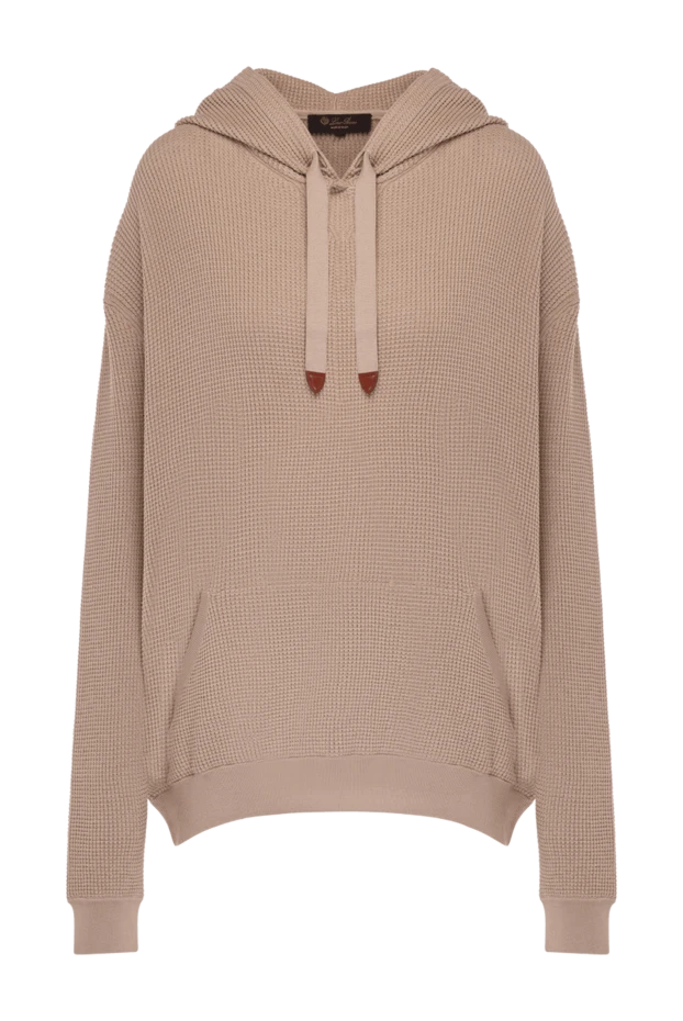 Loro Piana woman women's beige silk and cotton hoodie 178062 - photo 1