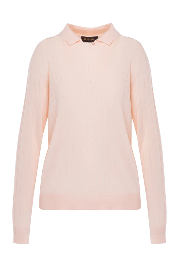 Loro Piana long sleeve cashmere polo for women pink 178063 - photo 1