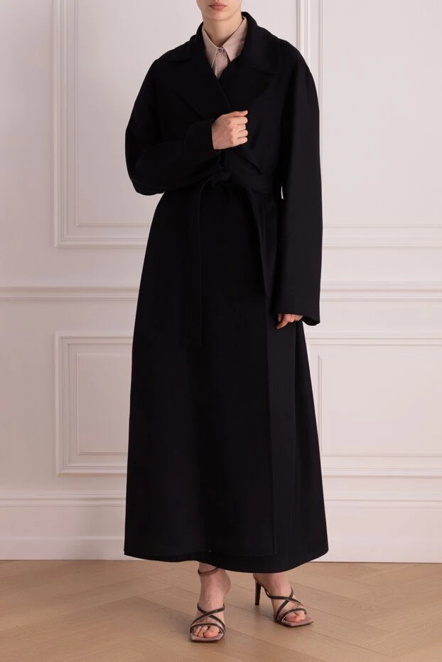 Loro Piana женские пальто из кашемира и шелка женское синее купить с ценами и фото 178065 - фото 2
