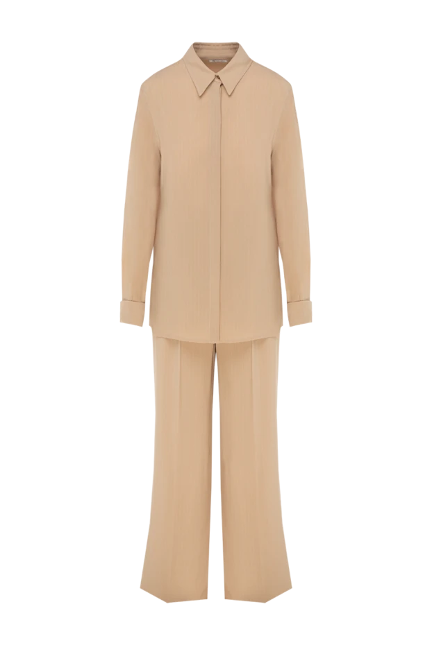Loro Piana женские костюм с брюками из шелка и вискозы бежевый женский купить с ценами и фото 178068 - фото 1
