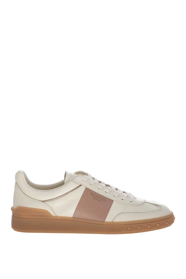 White women's genuine leather sneakers