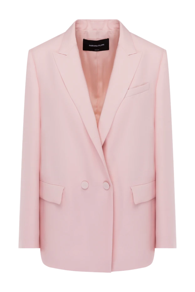 Wool and silk jacket for women pink