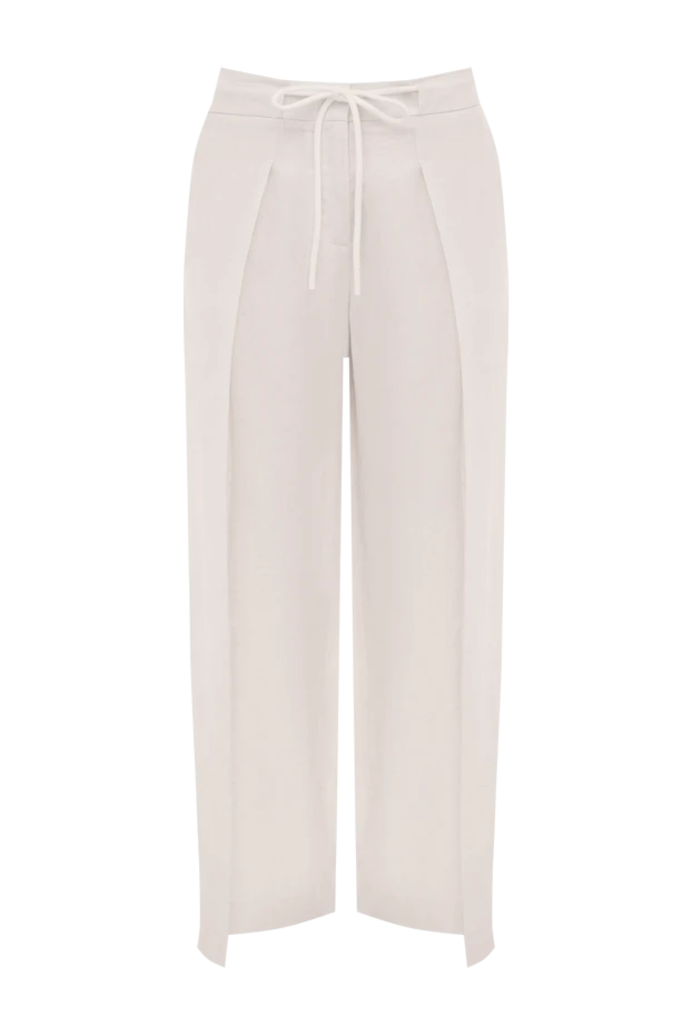 Beige linen pants for women